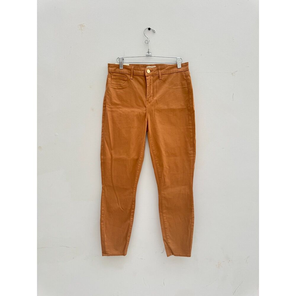 L'Agence Margot High Rise Skinny Jeans 29 Cognac Brown Stretch NWT
